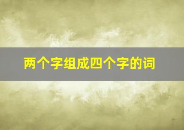 两个字组成四个字的词