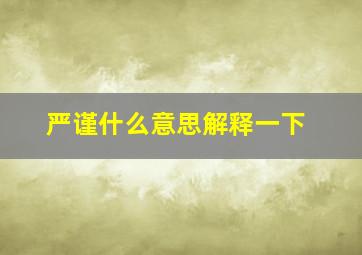 严谨什么意思解释一下