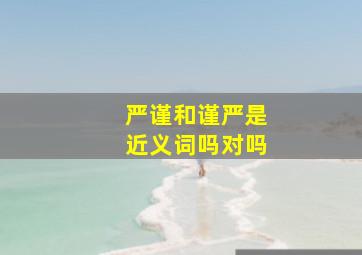 严谨和谨严是近义词吗对吗