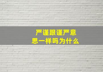 严谨跟谨严意思一样吗为什么