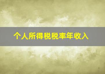 个人所得税税率年收入