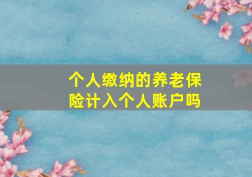 个人缴纳的养老保险计入个人账户吗