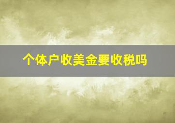 个体户收美金要收税吗