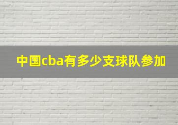 中国cba有多少支球队参加