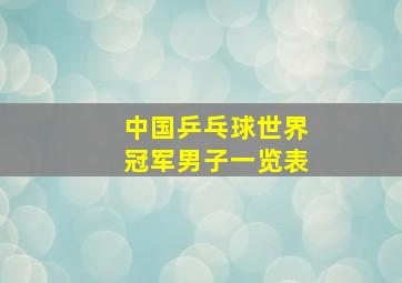 中国乒乓球世界冠军男子一览表