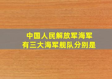 中国人民解放军海军有三大海军舰队分别是