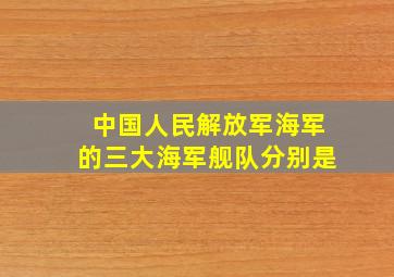 中国人民解放军海军的三大海军舰队分别是