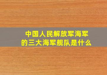 中国人民解放军海军的三大海军舰队是什么