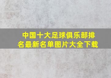 中国十大足球俱乐部排名最新名单图片大全下载