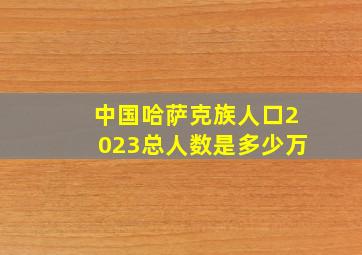 中国哈萨克族人口2023总人数是多少万