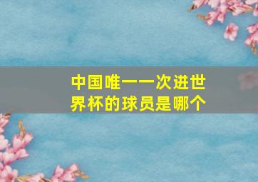 中国唯一一次进世界杯的球员是哪个