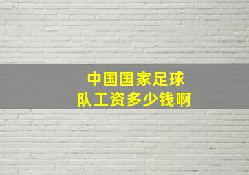 中国国家足球队工资多少钱啊