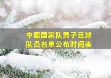 中国国家队男子足球队员名单公布时间表