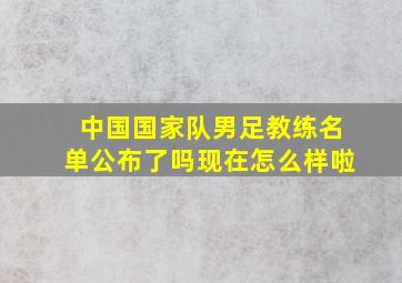 中国国家队男足教练名单公布了吗现在怎么样啦