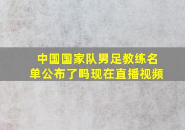 中国国家队男足教练名单公布了吗现在直播视频