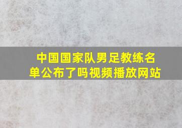 中国国家队男足教练名单公布了吗视频播放网站