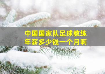 中国国家队足球教练年薪多少钱一个月啊