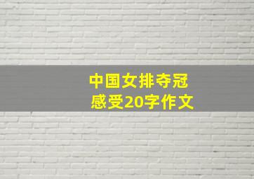 中国女排夺冠感受20字作文