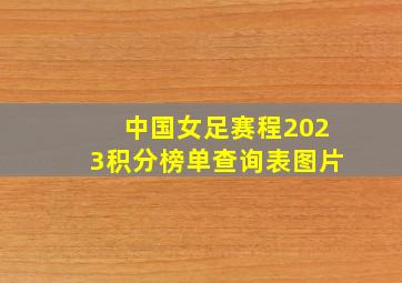 中国女足赛程2023积分榜单查询表图片