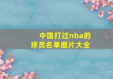 中国打过nba的球员名单图片大全