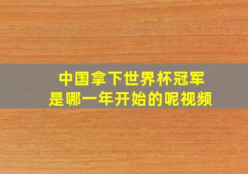 中国拿下世界杯冠军是哪一年开始的呢视频