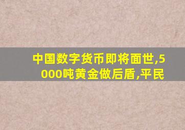 中国数字货币即将面世,5000吨黄金做后盾,平民