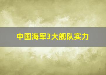 中国海军3大舰队实力