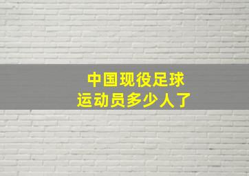 中国现役足球运动员多少人了