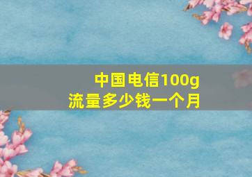 中国电信100g流量多少钱一个月