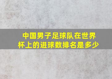 中国男子足球队在世界杯上的进球数排名是多少