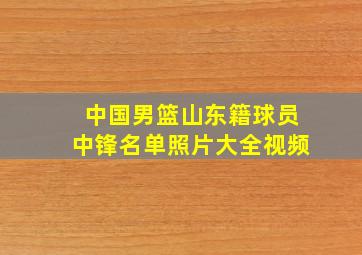 中国男篮山东籍球员中锋名单照片大全视频