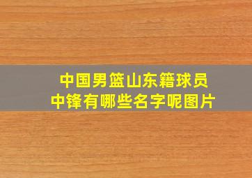 中国男篮山东籍球员中锋有哪些名字呢图片