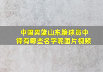 中国男篮山东籍球员中锋有哪些名字呢图片视频