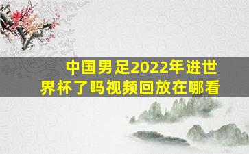 中国男足2022年进世界杯了吗视频回放在哪看