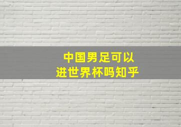 中国男足可以进世界杯吗知乎