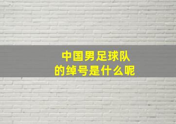 中国男足球队的绰号是什么呢