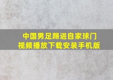 中国男足踢进自家球门视频播放下载安装手机版