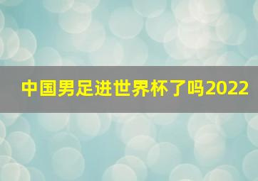 中国男足进世界杯了吗2022