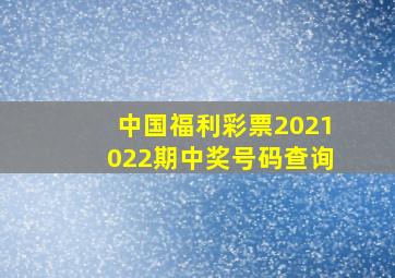 中国福利彩票2021022期中奖号码查询