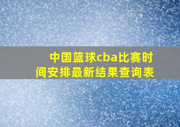 中国篮球cba比赛时间安排最新结果查询表