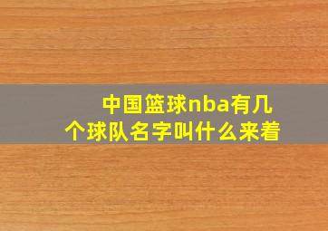 中国篮球nba有几个球队名字叫什么来着