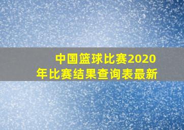 中国篮球比赛2020年比赛结果查询表最新