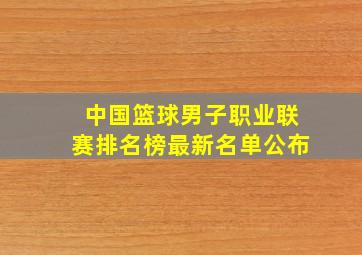 中国篮球男子职业联赛排名榜最新名单公布