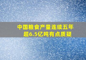 中国粮食产量连续五年超6.5亿吨有点质疑