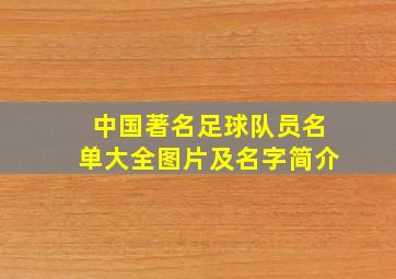 中国著名足球队员名单大全图片及名字简介