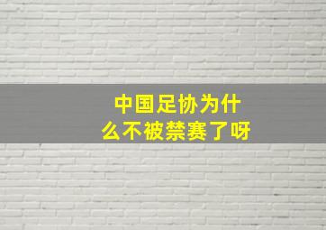 中国足协为什么不被禁赛了呀