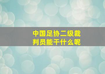 中国足协二级裁判员能干什么呢