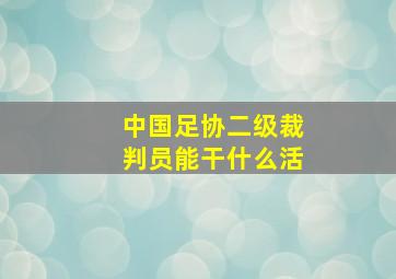 中国足协二级裁判员能干什么活