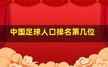 中国足球人口排名第几位