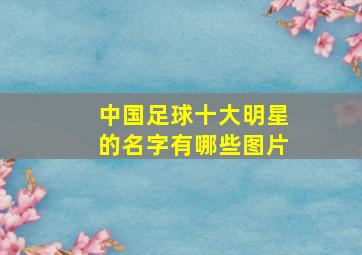 中国足球十大明星的名字有哪些图片